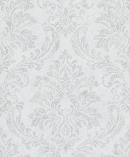 BIAŁA TAPETA GLAMOUR ORNAMENTY WZÓR ADAMASZEK DO SALONU