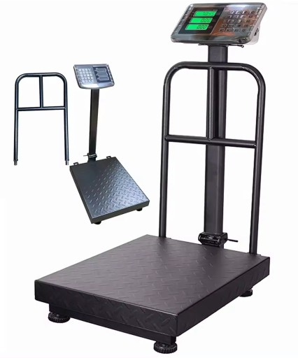 Duża Składana Waga TCS LCD z Oparciem Magazynowa Rolnicza 300kg 45x60cm