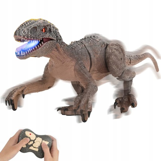 DUŻ DINOZAUR ZDALNIE STEROWANY CHODZI RYCZY ŚWIECI