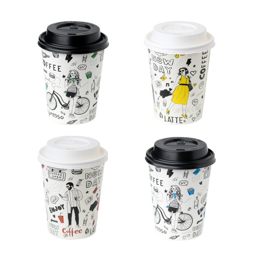 KUBKI PAPIEROWE DO KAWY 250ml 100 sztuk+WIECZKA