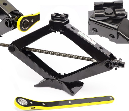 Lewarek Trapezowy 2T Solidny podnośnik samochodowy 105-410mm + Grzechotka