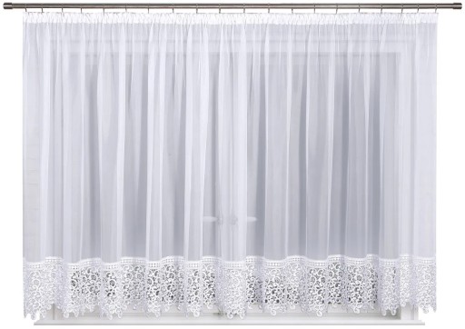 FIRANA GOTOWA 600 x150 CM FIRANY WOAL BIAŁA PROSTA