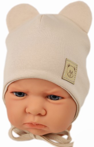 CZAPKA NIEMOWLĘCA WIĄZANA PRZEJŚCIOWA WIOSNA / JESIEŃ 42-44 BEIGE