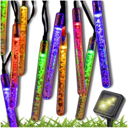 GIRLANDA SOLARNA OGRODOWA SOPELKI 30 LED 6,5M Lampki Solarne Ogrodowe Lampy