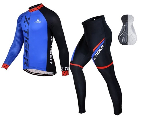 KOSZULKA ROWEROWA LEGGINSY KOMPLET ZESTAW SZYBKOSCHNĄCY DOPASOWANY X-TIGER