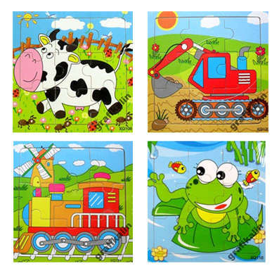 Edukacyjne puzzle drewniane 9 elementów