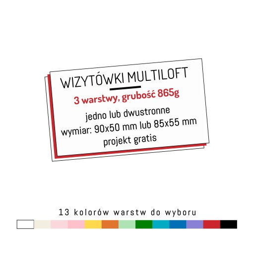Wizytówki trzywarstwowe BARDZO GRUBE 865g PROJEKT