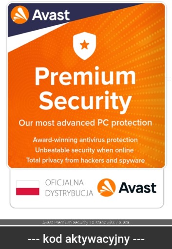 Avast Premium Security 10 stanowisk / 3 lata