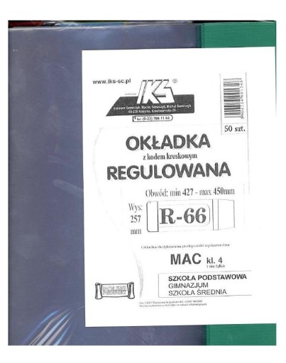 OKŁADKA KSIĄŻKOWA REGULOWANA R66 (50 SZT)