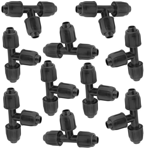 10XTRÓJNIK QJ SKRĘCANY DO WĘŻA RURA MONTAŻOWA LINIA KROPLUJĄCA 16mm ŁĄCZNIK