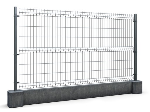 Ogrodzenie panelowe panel systemowy 3D 1,47x2,5m + podmurówka GRAFIT