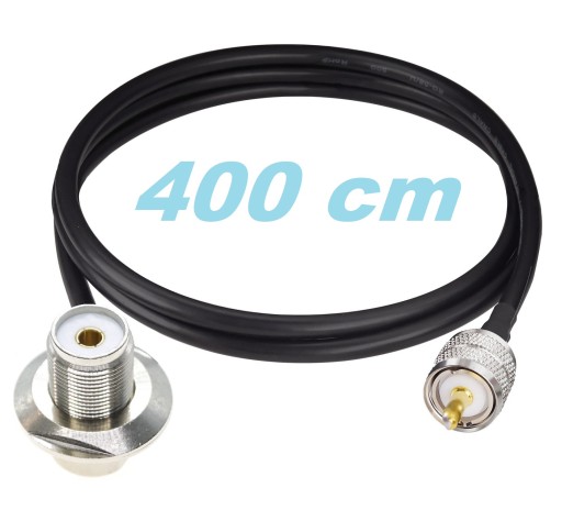 Kabel samochodowy CB RG-58 z główką UC1 - 4 metry