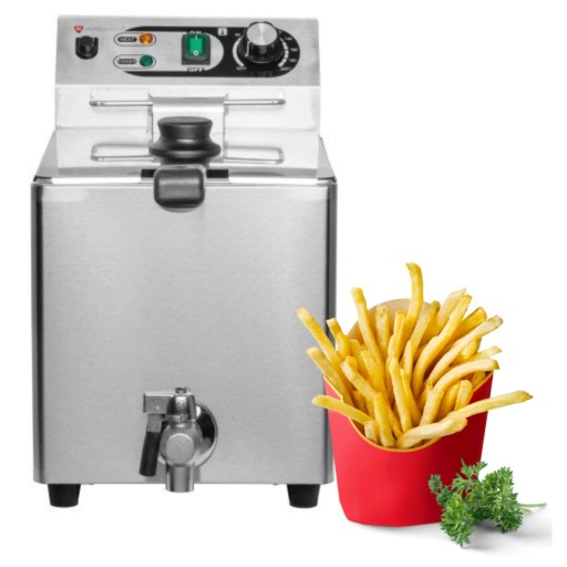 FRYTOWNICA ELEKTRYCZNA Z KRANEM GASTRONOMICZNA 8L 3000W 230V RQF8LV