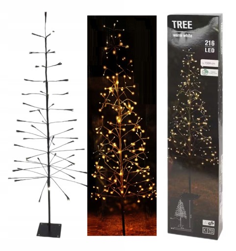 METALOWA CHOINKA - ZEWNĘTRZNA - XL 1,5m 216 LED