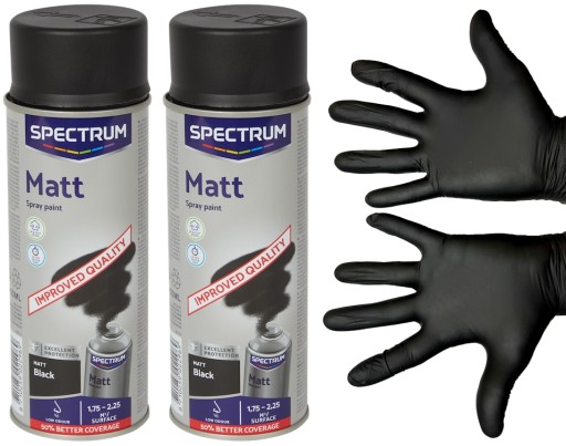 Farba akrylowa w sprayu czarna mat 400 ml do metalu drewna szkła plastiku