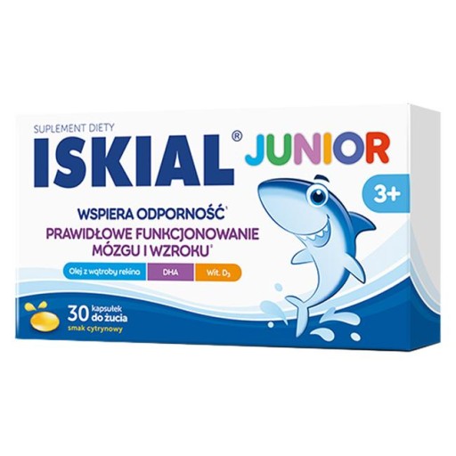 Iskial Junior 30 kapsułek do żucia cytrynowy DATA 05/24