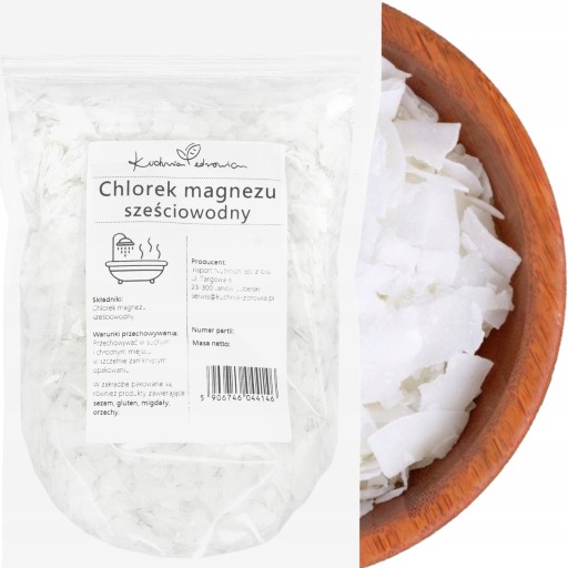 CHLOREK MAGNEZU SZEŚCIOWODNY KUCHNIA ZDROWIA 1kg SÓL MAGNEZOWA DO KĄPIELI
