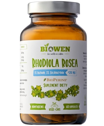 RHODIOLA ROSEA 420mg ADAPTOGEN suplement Biowen 60 kaps UMYSŁ ZMĘCZENIE