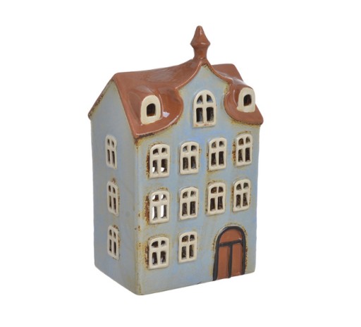 lampion ceramiczny świecznik - Domek Holenderski Tealight - 22,5 cm
