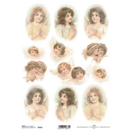 PAPIER RYŻOWY decoupage A4 ITD-R1010 anioły