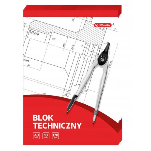 BLOK TECHNICZNY BIAŁY A3 /10K/170G HERLITZ