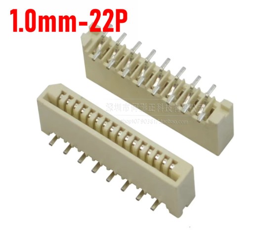 1.0mm 22Pin Insertion Vertical Orientation SMD Unlocked FFC FPC Connector