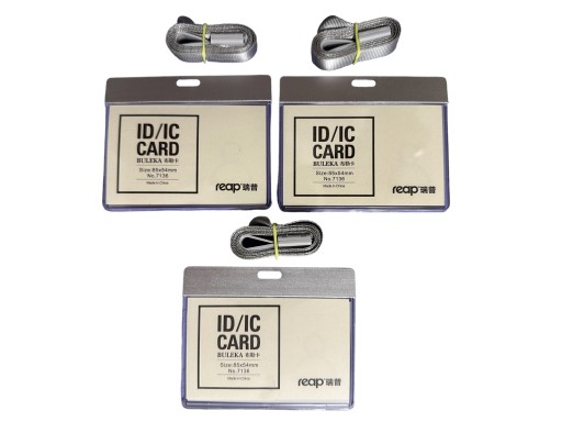 Holder Etui Poziomy na karty identyfikator Sliver/Srebrny 3szt.