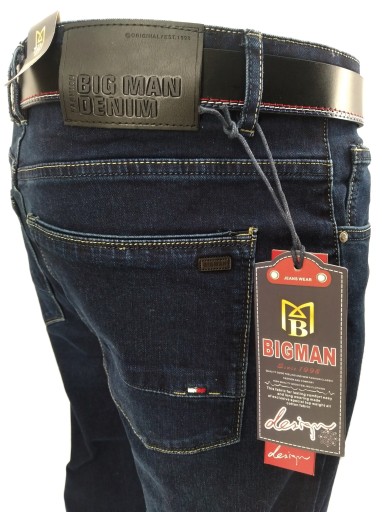 SPODNIE MĘSKIE JEANS CIEMNY GRANAT BM4012 PAS: W34 88-90 CM