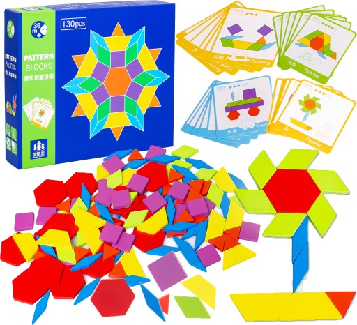 DREWNIANA UKŁADANKA Mozaika Puzzle MONTESSORI