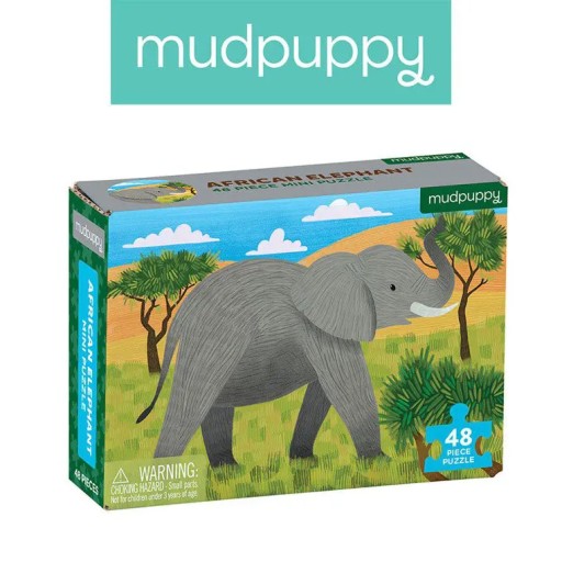 Puzzle mini Słoń afrykański 48 elementów Mudpuppy