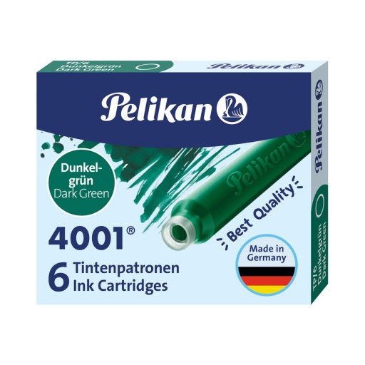 NABOJE PELIKAN DO PIÓR KRÓTKIE TP/6 6szt ZIELONE