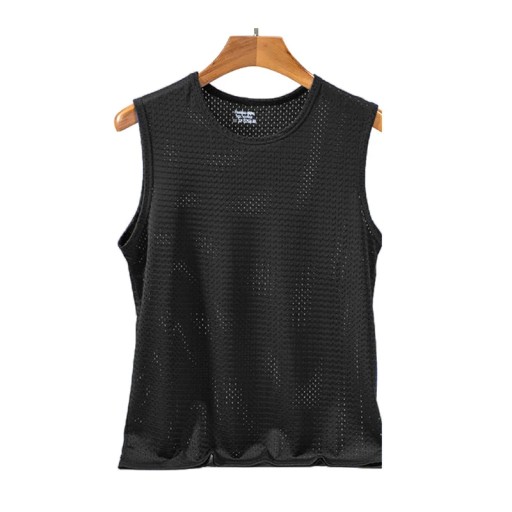 Men's Ice Silk Mesh Tank Tops Gym Stringer Transpa