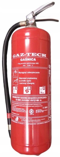 GAŚNICA PROSZKOWA 6 kg ABC GAZ-TECH TIR ADR BHP