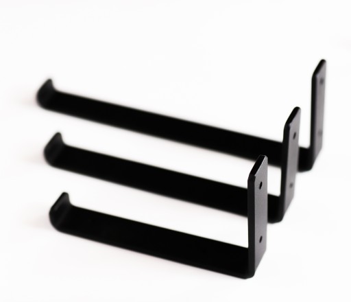 Wspornik uchwyt do półki metalowy czarny loft 12cm