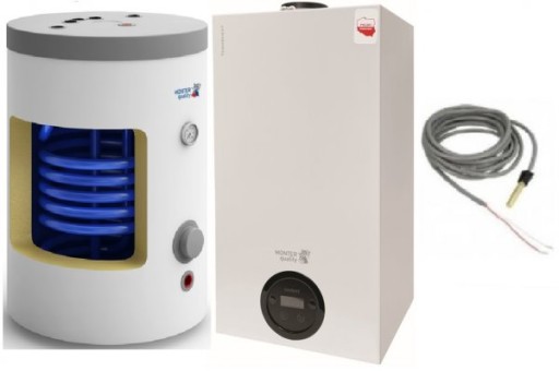 Zestaw Kocioł kondensacyjny MONTER Termoheat 25 kW Zbiornik 140L Czujnik