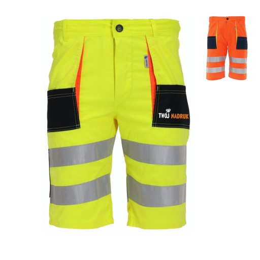 Ostrzegawcze Spodenki Twój Nadruk 2 Kolory S-3XL