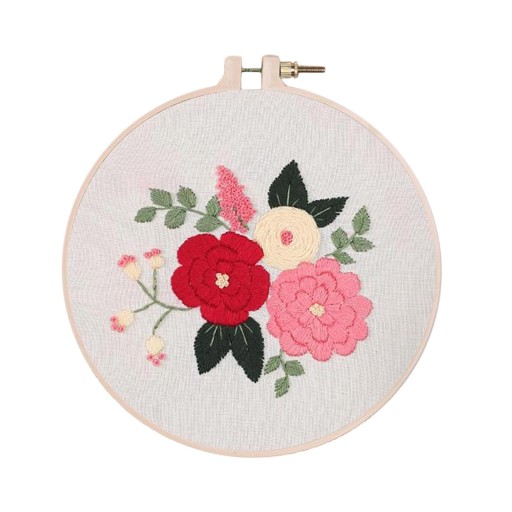 Embroidery Kit with Patterns, Plants Floral Embroidering Tools for Style 3