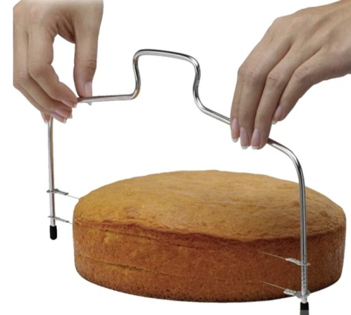 NÓŻ STRUNOWY DO CIĘCIA CIASTA TORTU BISZKOPTU PODWÓJNY 32cm