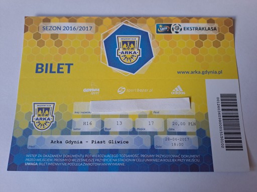 ARKA GDYNIA - PIAST GLIWICE 28-04-2017