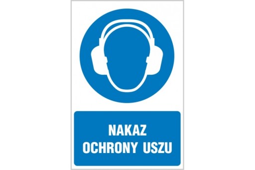 Nakaz ochrony uszu - 20x30cm - PCV