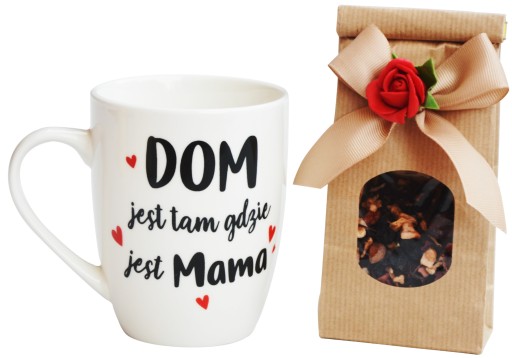 FAJNY ZESTAW Kubek Herbata Prezent dla SUPER Mamy