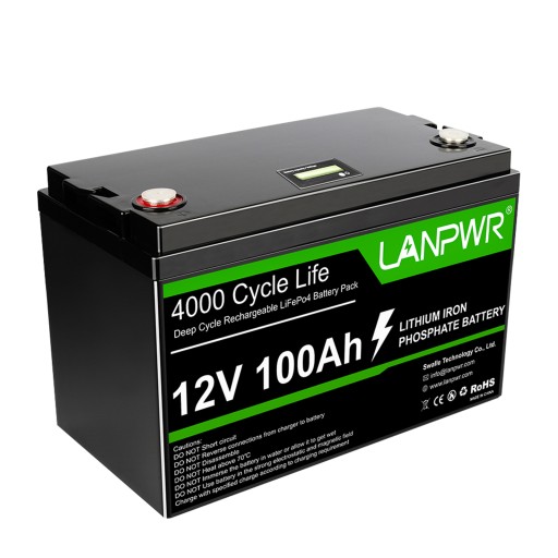 BATERIA LiFePO4 12V 100AH 1280WH ŻYWOTNOŚĆ CYKLU 4000 LANPWR