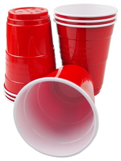 Kubek kubki plastikowe do piwa napojów drinków czerwone 0,4L 50szt