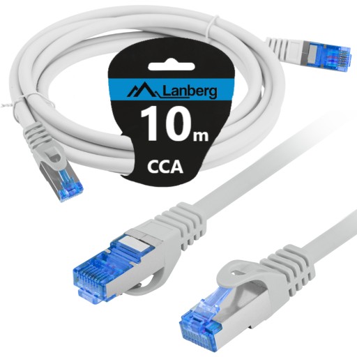 KABEL PRZEWÓD LAN SIECIOWY RJ45 CCA ETHERNET KAT.6A CAT S/FTP 10M LANBERG