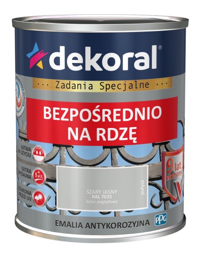 Dekoral Emalia antykorozyjna RAL 7035 szary jasny połysk 0,65l
