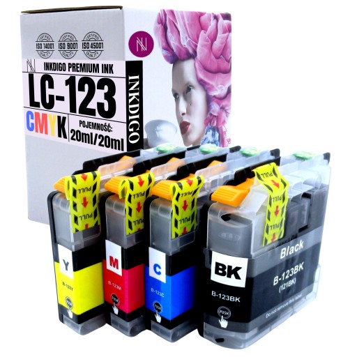 LC123 XL - 4x TUSZ ZAMIENNY do DRUKARKI BROTHER DCP-J132W DCP-J152W LC-123