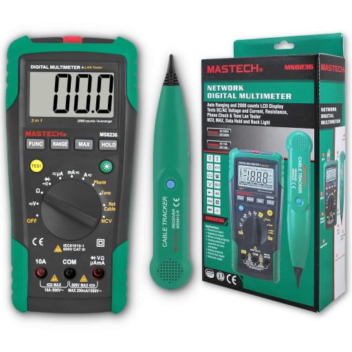 UNIWERSALNY MIERNIK LCD TESTER KABLI MASTECH