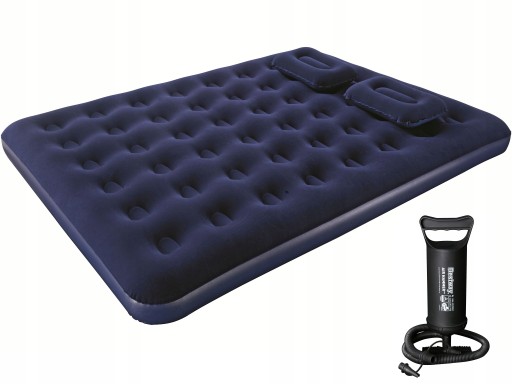 ZESTAW 4W1 XXL MATERAC DMUCHANY 2-OS 203x152 BESTWAY + POMPKA + 2 PODUSZKI