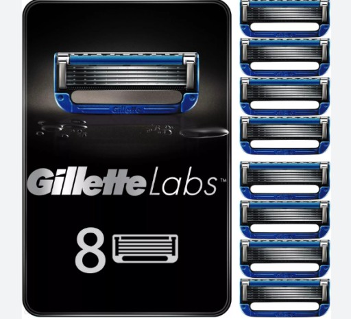 Wkłady do maszynek Gillette Labs8szt.Oryginalne DE