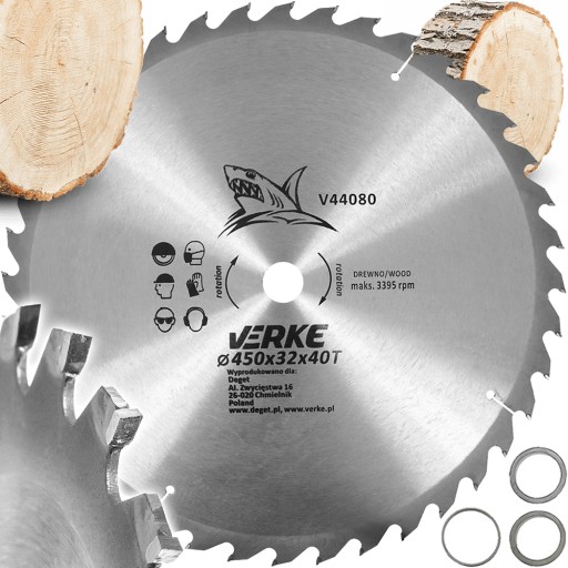 TARCZA PIŁA WIDIOWA TARCZOWA DO CIĘCIA DREWNA DRZEWA 450mm x 32mm 40T WIDIA